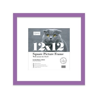 "12X12"" Purple Picture Frame - 12X12"" Square Frame With 10X10"" Mount For 12X12""/10X10"" Pictures Moderrn Style Thin Edge, 1 Pack" - image 1