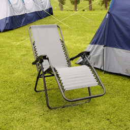 Charles Bentley Odyssey Folding Reclining Garden Chair Camping Lounger Grey - thumbnail 8
