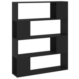 Berkfield Book Cabinet Room Divider Black 100X24X124 Cm - thumbnail 2