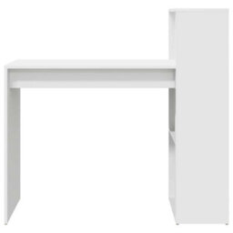 Berkfield Writing Desk White Engineered Wood Medium Storage Writing Desk - thumbnail 4
