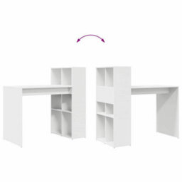 Berkfield Writing Desk White Engineered Wood Medium Storage Writing Desk - thumbnail 9