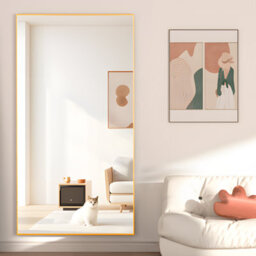 Cassilando Elegant Full Length Mirror/wall Mirror 193 X 86 Cm /75.98X 33.85In Aluminum Frame Full Bedroom Living Room - thumbnail 6
