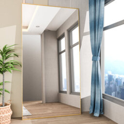 Cassilando Elegant Full Length Mirror/wall Mirror 193 X 86 Cm /75.98X 33.85In Aluminum Frame Full Bedroom Living Room - thumbnail 2