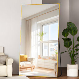 Cassilando Elegant Full Length Mirror/wall Mirror 193 X 86 Cm /75.98X 33.85In Aluminum Frame Full Bedroom Living Room - thumbnail 1