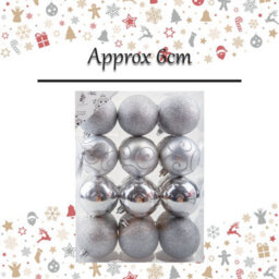 Christmas Bauble Decoration Hanging Tree Ornament X 24 6Cm Silver - thumbnail 2