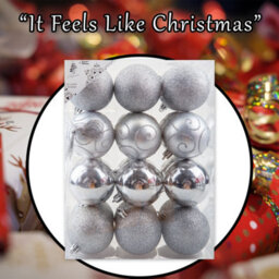 Christmas Bauble Decoration Hanging Tree Ornament X 24 6Cm Silver - thumbnail 7