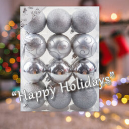 Christmas Bauble Decoration Hanging Tree Ornament X 24 6Cm Silver - thumbnail 4