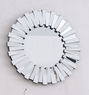 Comfy Living Modern 3D Sunburst Round Mirror 60Cm - image 1