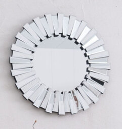 Comfy Living Modern 3D Sunburst Round Mirror 60Cm