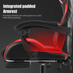 Gaming Leather Computer Chair Office Chair Recliner Leather Desk - thumbnail 4