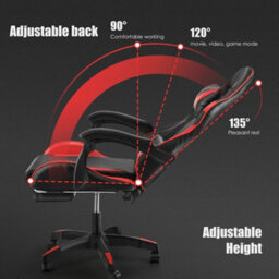 Gaming Leather Computer Chair Office Chair Recliner Leather Desk - thumbnail 5