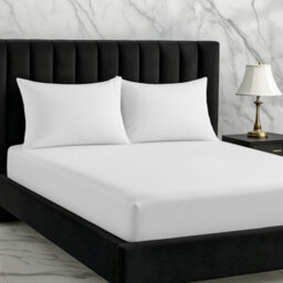 Microfibre Soft Touch Fitted Sheet 40Cm Extra Deep Skirt Plain Dyed Bed Linen White