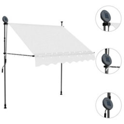 Berkfield Manual Retractable Awning With Led 200 Cm Cream - thumbnail 3