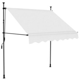 Berkfield Manual Retractable Awning With Led 200 Cm Cream - thumbnail 2