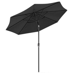 Living And Home 3M Large Rotating Garden Parasol Outdoor Beach Umbrella Patio Sun Shade Crank Tilt No Base, Black - thumbnail 2