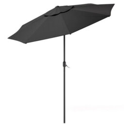 Living And Home 3M Large Rotating Garden Parasol Outdoor Beach Umbrella Patio Sun Shade Crank Tilt No Base, Black - thumbnail 3