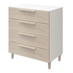 GoodHome Atomia Freestanding Matt White Oak Effect 4 Drawer Chest Of Drawers (H)750mm (W)750mm (D)450mm - thumbnail 2