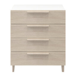 GoodHome Atomia Freestanding Matt White Oak Effect 4 Drawer Chest Of Drawers (H)750mm (W)750mm (D)450mm - thumbnail 1