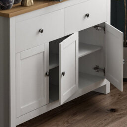 Lassic Vida Designs Arlington White 2 Drawer 3 Door Sideboard Storage Cabinet Cupboard - thumbnail 4