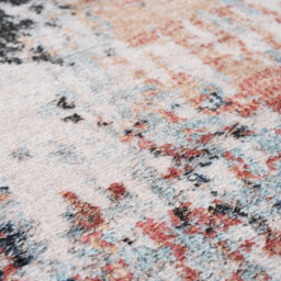 Loomed Blue Grey Multi Colour Abstract Machine Washable Soft Area Rug 80Cm X 300Cm - thumbnail 4