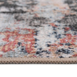 Loomed Blue Grey Multi Colour Abstract Machine Washable Soft Area Rug 80Cm X 300Cm - thumbnail 3