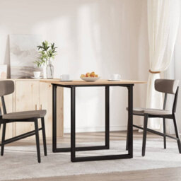Berkfield Dining Table O-Frame 90X90X75 Cm Solid Wood Pine And Steel - thumbnail 3
