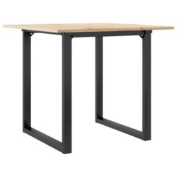 Berkfield Dining Table O-Frame 90X90X75 Cm Solid Wood Pine And Steel - thumbnail 6