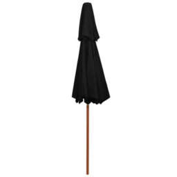 Berkfield Elegant Double Decker Parasol With Wooden Pole Black 270 Cm - thumbnail 4