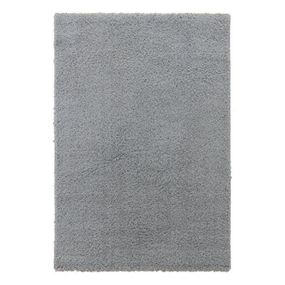 Luxury Shaggy Grey Woven Effect Medium Rug, (L)170Cm X (W)120Cm - image 1