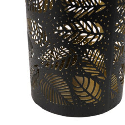 Thehotsale Black Solar Powered Metal Leaf Pattern Hollow Garden Projection Lamp 20Cm H - thumbnail 6