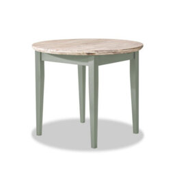 Statement Furniture Florence Round Extendable Kitchen Dining Table In Sage Green - thumbnail 4
