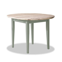Statement Furniture Florence Round Extendable Kitchen Dining Table In Sage Green - thumbnail 1