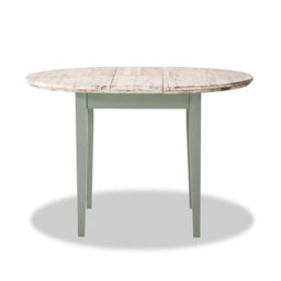 Statement Furniture Florence Round Extendable Kitchen Dining Table In Sage Green - thumbnail 3