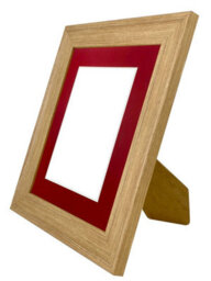 Frames By Post Scandi Oak Frame With Red Mount For Image Size A4 - thumbnail 4