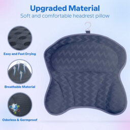 Spa Bath Pillow With Suction Cups, Non-Slip Ergonomic 4D Bathtub Pillow For Head, Shoulder, Neck And Back Support, Fits Any Tubs - thumbnail 4