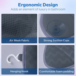 Spa Bath Pillow With Suction Cups, Non-Slip Ergonomic 4D Bathtub Pillow For Head, Shoulder, Neck And Back Support, Fits Any Tubs - thumbnail 7