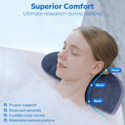 Spa Bath Pillow With Suction Cups, Non-Slip Ergonomic 4D Bathtub Pillow For Head, Shoulder, Neck And Back Support, Fits Any Tubs - thumbnail 3