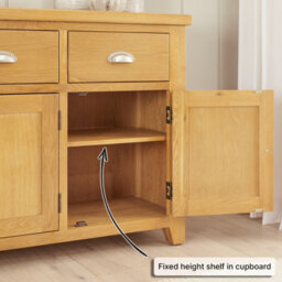 The Furniture Market Cheshire Oak Large 3 Drawer 3 Door Sideboard - thumbnail 7