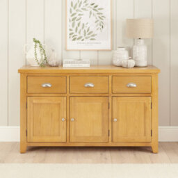 The Furniture Market Cheshire Oak Large 3 Drawer 3 Door Sideboard - thumbnail 1