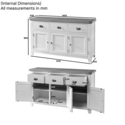 The Furniture Market Cheshire Oak Large 3 Drawer 3 Door Sideboard - thumbnail 9