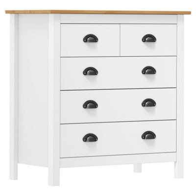 Berkfield Sideboard Hill Range White 79X40X80 Cm Solid Pine Wood - image 1