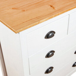 Berkfield Sideboard Hill Range White 79X40X80 Cm Solid Pine Wood - thumbnail 5