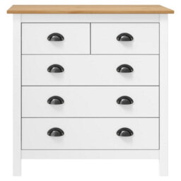 Berkfield Sideboard Hill Range White 79X40X80 Cm Solid Pine Wood - thumbnail 2