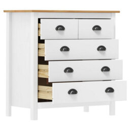 Berkfield Sideboard Hill Range White 79X40X80 Cm Solid Pine Wood - thumbnail 3
