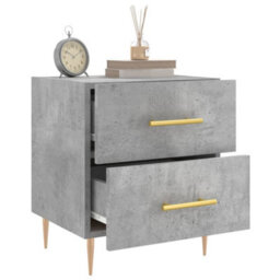 Berkfield Modern Bedside Cabinets 2 Pcs Concrete Grey 40X35X47.5 Cm Engineered Wood - thumbnail 4
