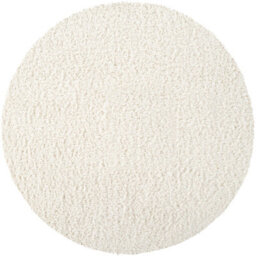 Livabliss Round Moda Shaggy-Solid Color Cream Plush Soft Pile Living Bedroom Rug 160 X 160 Cm Easy Care, Non Shedding - thumbnail 1