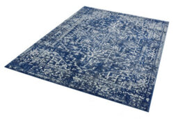 Navy Traditional Easy To Clean Floral Rug For Dining Room-200Cm X 290Cm - thumbnail 3