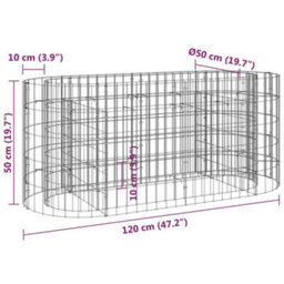 Berkfield Gabion Raised Bed Galvanised Iron 120X50X50 Cm - thumbnail 8