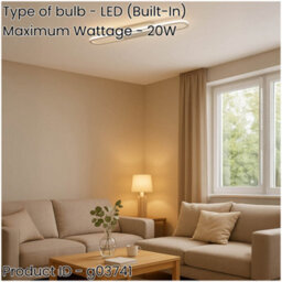 Loops Sleek Modern Chrome Ceiling Light Fixture - Led Indoor Lighting For Contemporary Homes - thumbnail 2