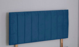 Comfy Deluxe 4Ft Small Double 26Inch    Blue Plush 9 Panel Headboard